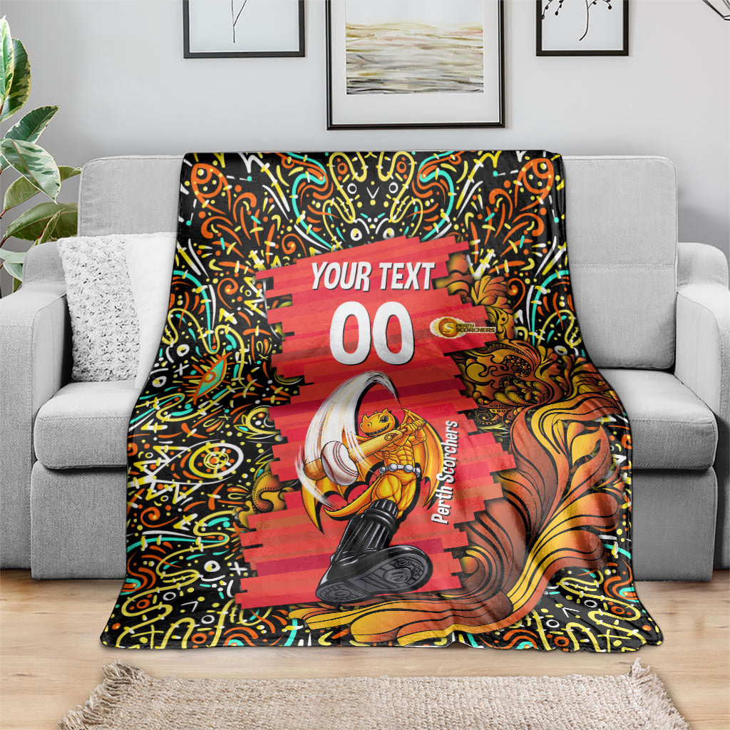 Personalized Perth Scorchers Cricket Blanket Hippie Psychedelic Pattern Vibrant Mandala Art Style
