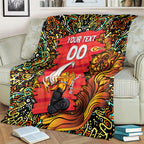 Personalized Perth Scorchers Cricket Blanket Hippie Psychedelic Pattern Vibrant Mandala Art Style
