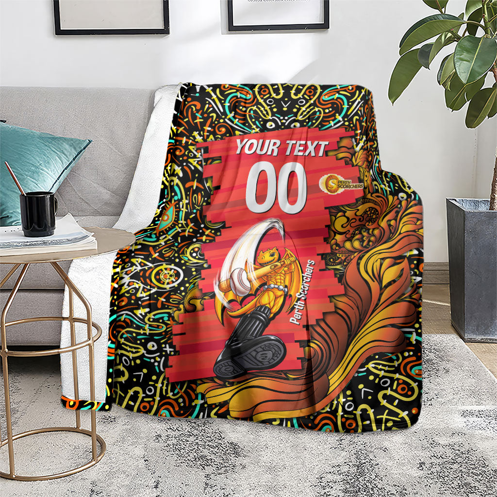 Personalized Perth Scorchers Cricket Blanket Hippie Psychedelic Pattern Vibrant Mandala Art Style