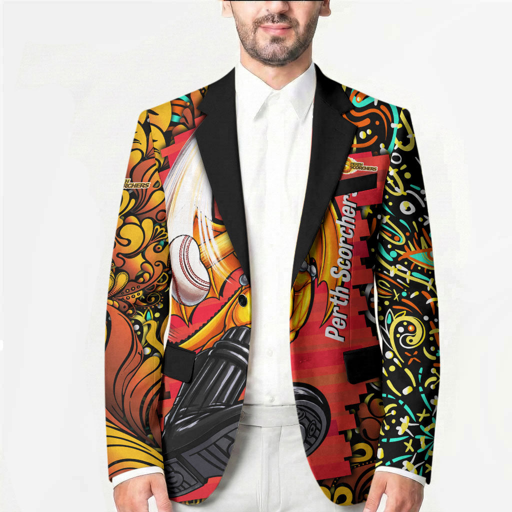 Personalized Perth Scorchers Cricket Blazer Hippie Psychedelic Pattern Vibrant Mandala Art Style
