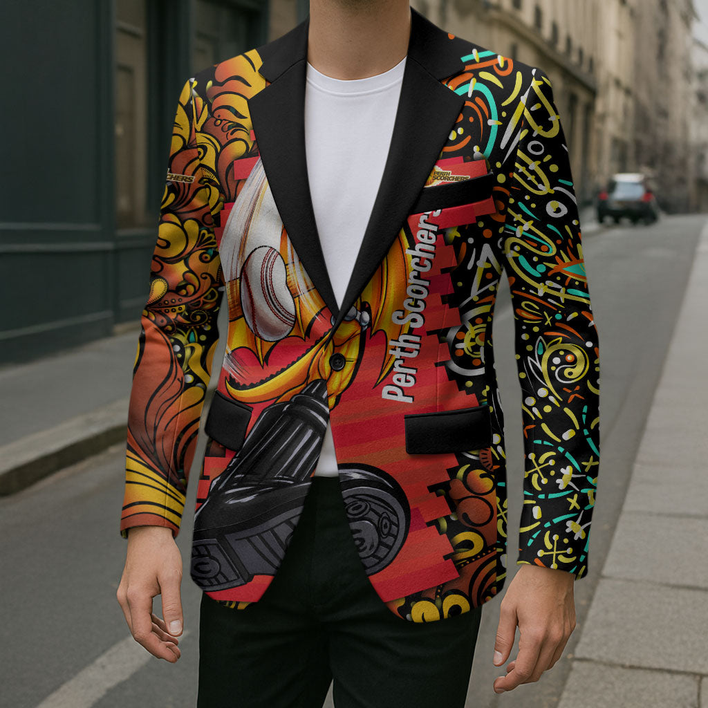Personalized Perth Scorchers Cricket Blazer Hippie Psychedelic Pattern Vibrant Mandala Art Style