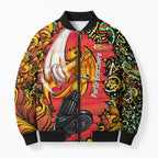 Personalized Perth Scorchers Cricket Bomber Puffer Jacket Hippie Psychedelic Pattern Vibrant Mandala Art Style