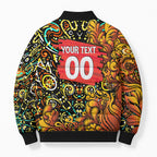 Personalized Perth Scorchers Cricket Bomber Puffer Jacket Hippie Psychedelic Pattern Vibrant Mandala Art Style