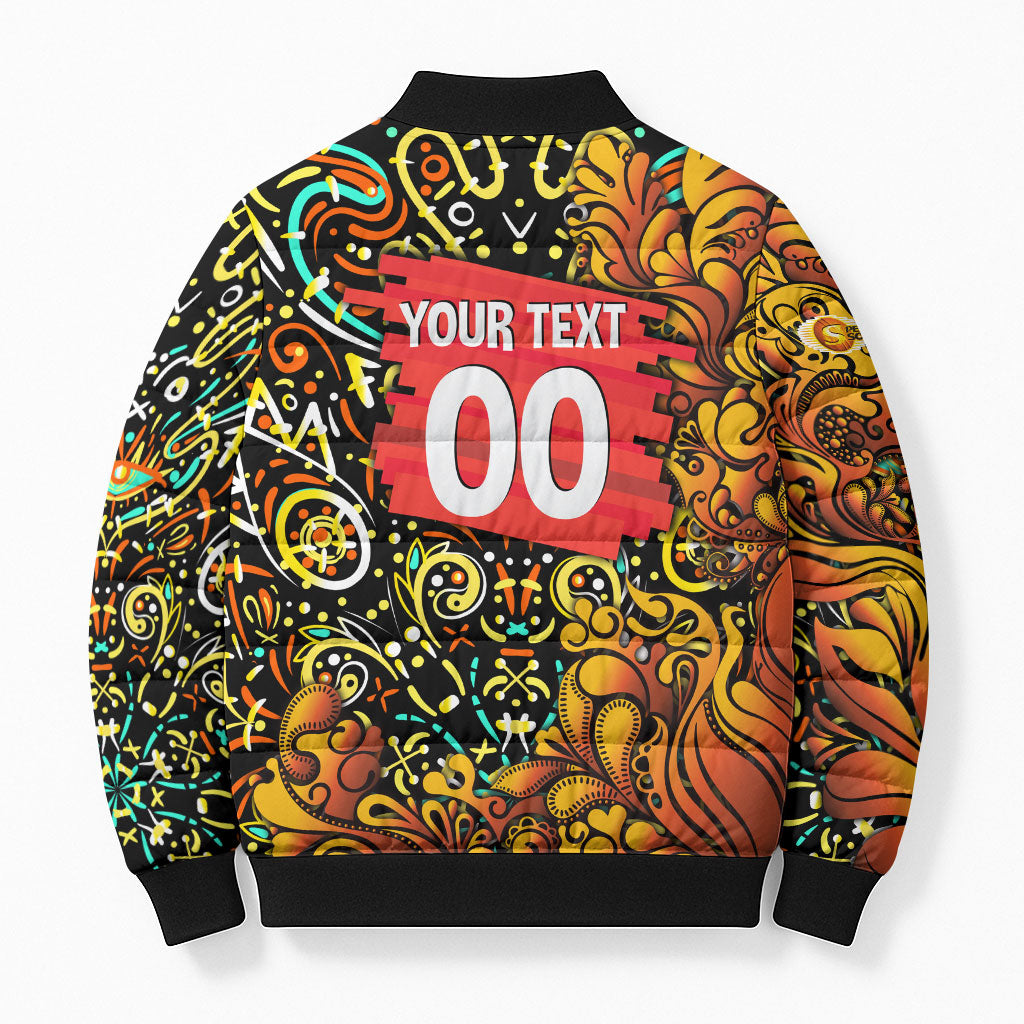 Personalized Perth Scorchers Cricket Bomber Puffer Jacket Hippie Psychedelic Pattern Vibrant Mandala Art Style