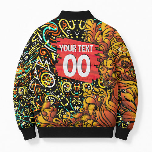 Personalized Perth Scorchers Cricket Bomber Puffer Jacket Hippie Psychedelic Pattern Vibrant Mandala Art Style