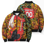 Personalized Perth Scorchers Cricket Bomber Puffer Jacket Hippie Psychedelic Pattern Vibrant Mandala Art Style