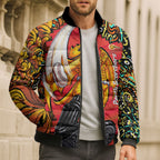 Personalized Perth Scorchers Cricket Bomber Puffer Jacket Hippie Psychedelic Pattern Vibrant Mandala Art Style