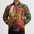 Personalized Perth Scorchers Cricket Bomber Puffer Jacket Hippie Psychedelic Pattern Vibrant Mandala Art Style