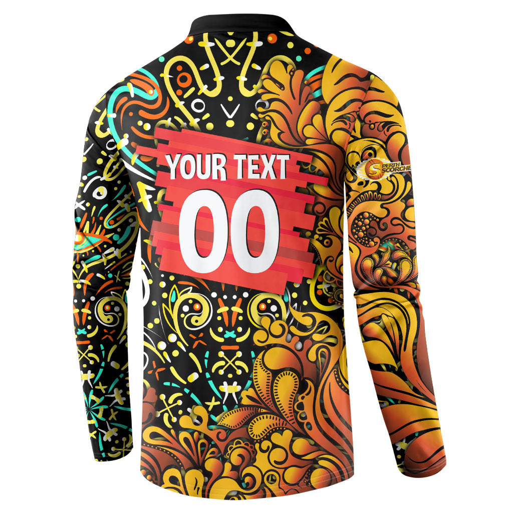 Personalized Perth Scorchers Cricket Button Sweatshirt Hippie Psychedelic Pattern Vibrant Mandala Art Style