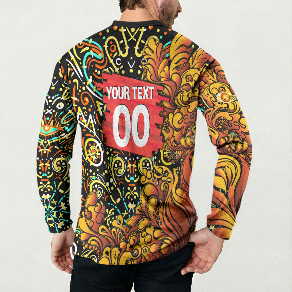 Personalized Perth Scorchers Cricket Button Sweatshirt Hippie Psychedelic Pattern Vibrant Mandala Art Style