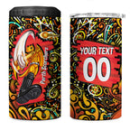 Personalized Perth Scorchers Cricket 4 in 1 Can Cooler Tumbler Hippie Psychedelic Pattern Vibrant Mandala Art Style