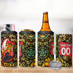 Personalized Perth Scorchers Cricket 4 in 1 Can Cooler Tumbler Hippie Psychedelic Pattern Vibrant Mandala Art Style