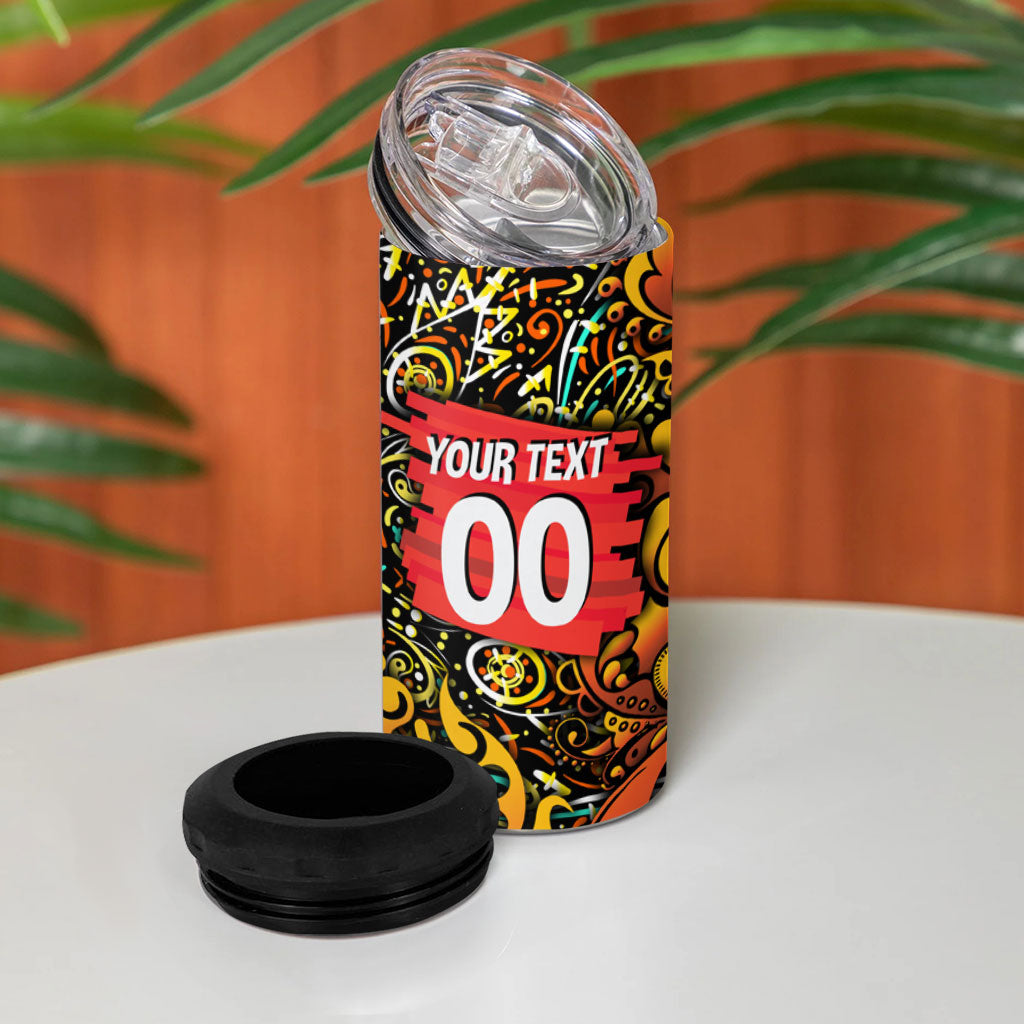 Personalized Perth Scorchers Cricket 4 in 1 Can Cooler Tumbler Hippie Psychedelic Pattern Vibrant Mandala Art Style