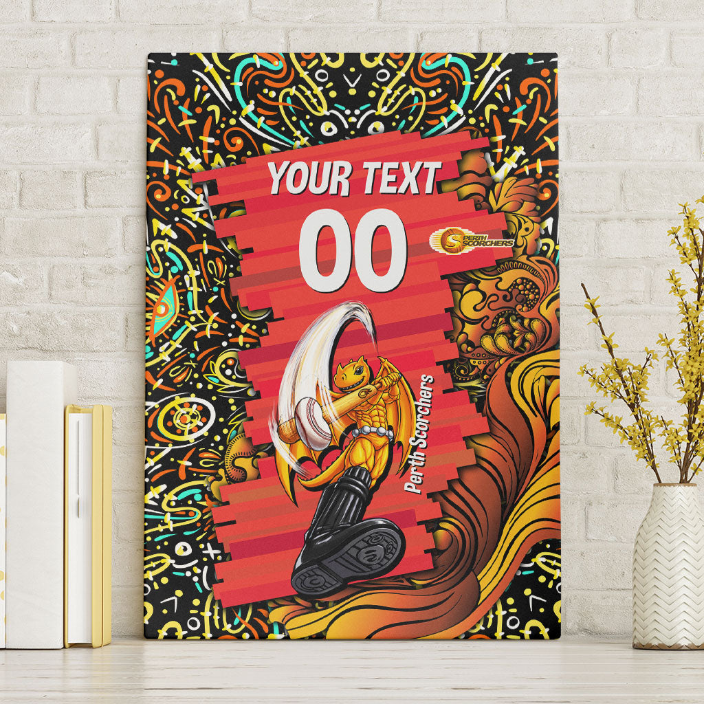 Personalized Perth Scorchers Cricket Canvas Wall Art Hippie Psychedelic Pattern Vibrant Mandala Art Style