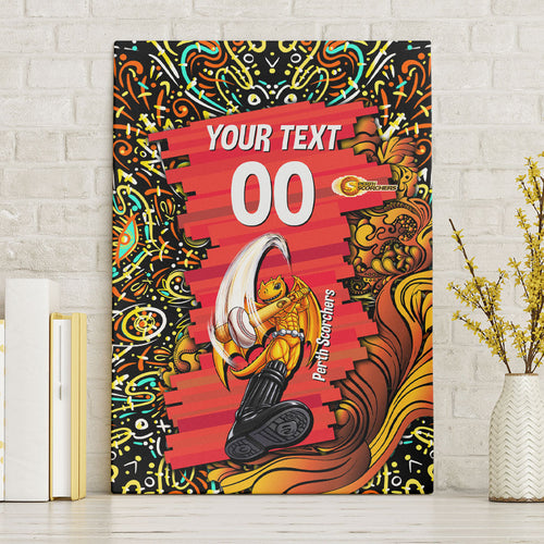 Personalized Perth Scorchers Cricket Canvas Wall Art Hippie Psychedelic Pattern Vibrant Mandala Art Style