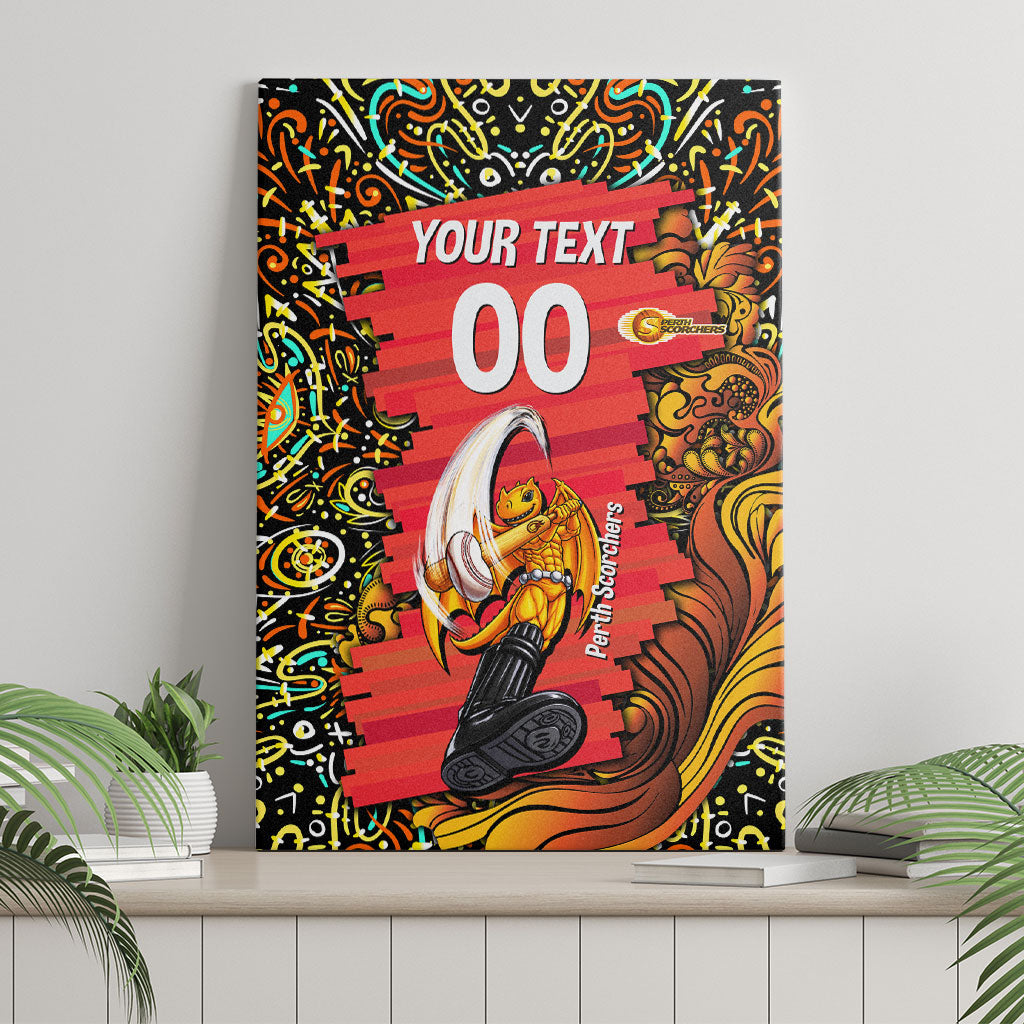 Personalized Perth Scorchers Cricket Canvas Wall Art Hippie Psychedelic Pattern Vibrant Mandala Art Style