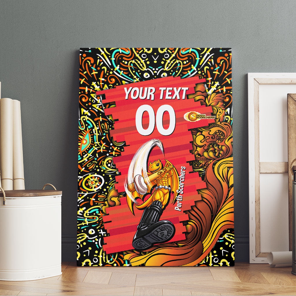 Personalized Perth Scorchers Cricket Canvas Wall Art Hippie Psychedelic Pattern Vibrant Mandala Art Style