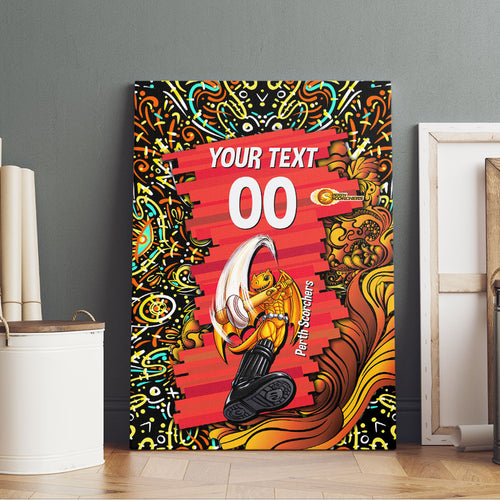 Personalized Perth Scorchers Cricket Canvas Wall Art Hippie Psychedelic Pattern Vibrant Mandala Art Style
