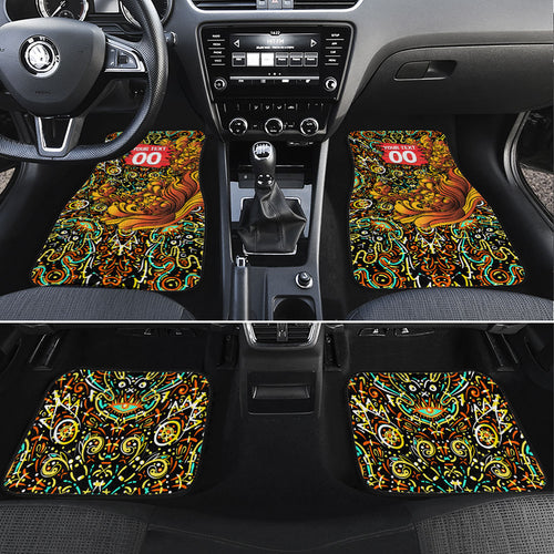 Personalized Perth Scorchers Cricket Car Mats Hippie Psychedelic Pattern Vibrant Mandala Art Style