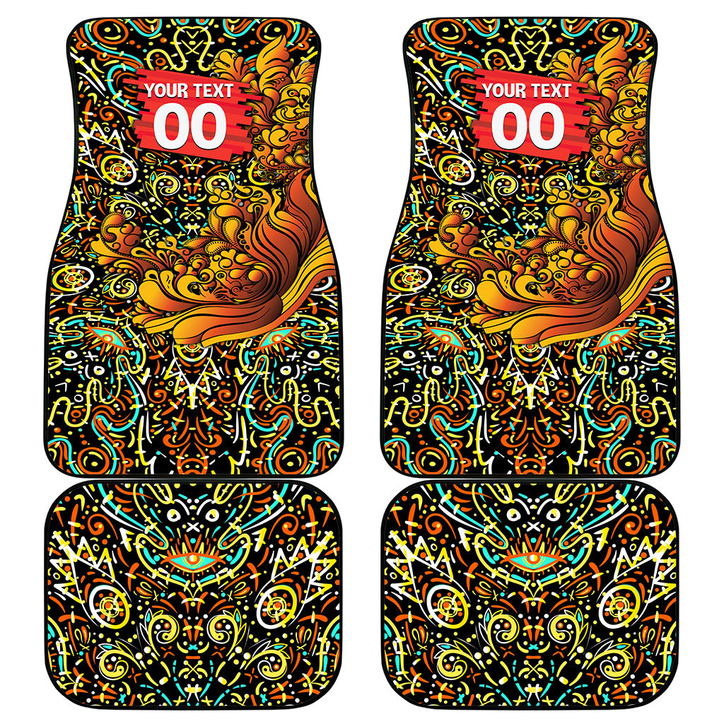 Personalized Perth Scorchers Cricket Car Mats Hippie Psychedelic Pattern Vibrant Mandala Art Style