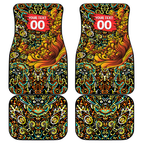 Personalized Perth Scorchers Cricket Car Mats Hippie Psychedelic Pattern Vibrant Mandala Art Style