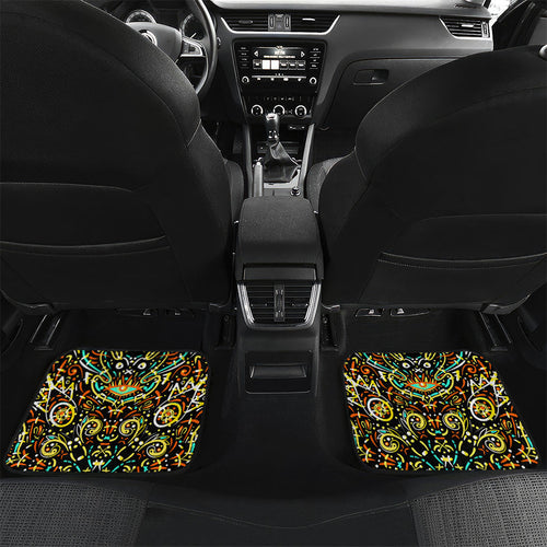 Personalized Perth Scorchers Cricket Car Mats Hippie Psychedelic Pattern Vibrant Mandala Art Style