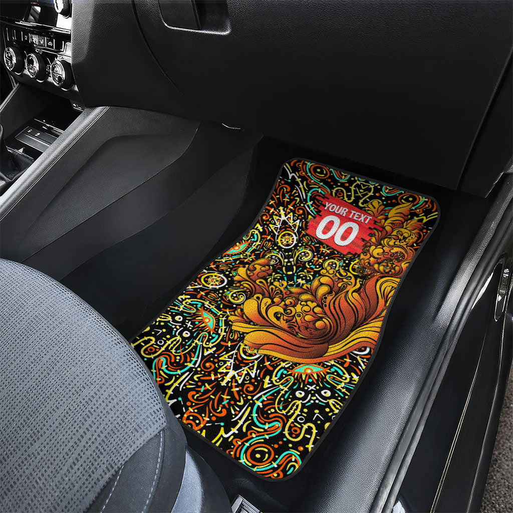 Personalized Perth Scorchers Cricket Car Mats Hippie Psychedelic Pattern Vibrant Mandala Art Style