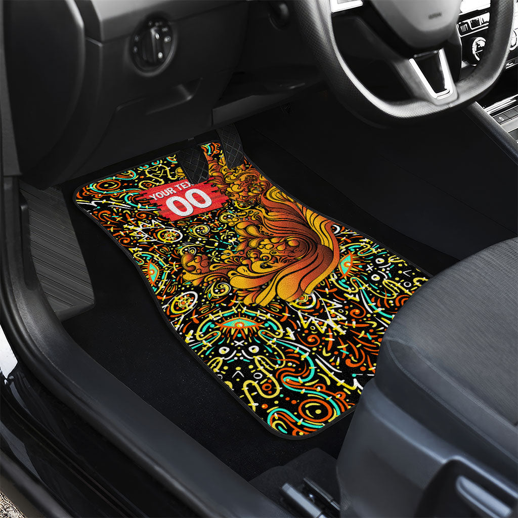 Personalized Perth Scorchers Cricket Car Mats Hippie Psychedelic Pattern Vibrant Mandala Art Style