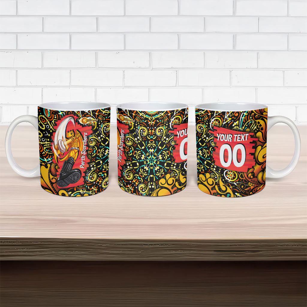 Personalized Perth Scorchers Cricket Ceramic Mug Hippie Psychedelic Pattern Vibrant Mandala Art Style
