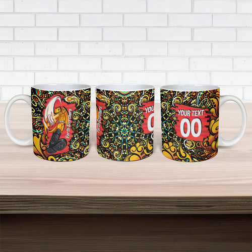 Personalized Perth Scorchers Cricket Ceramic Mug Hippie Psychedelic Pattern Vibrant Mandala Art Style