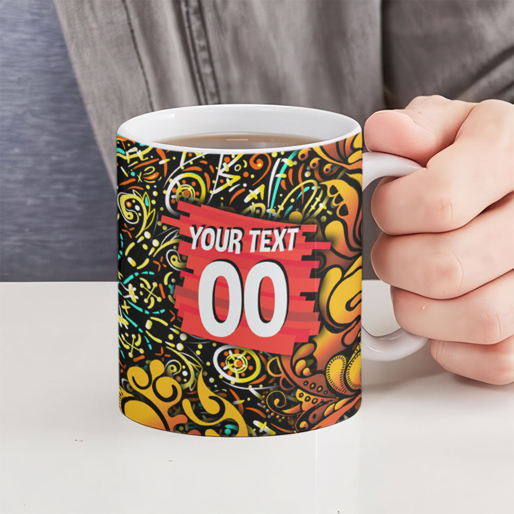 Personalized Perth Scorchers Cricket Ceramic Mug Hippie Psychedelic Pattern Vibrant Mandala Art Style