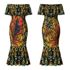 Personalized Perth Scorchers Cricket Couples Matching Mermaid Dress and Hawaiian Shirt Hippie Psychedelic Pattern Vibrant Mandala Art Style