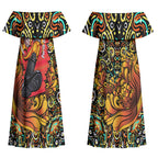 Personalized Perth Scorchers Cricket Couples Matching Off Shoulder Maxi Dress and Long Sleeve Button Shirt Hippie Psychedelic Pattern Vibrant Mandala Art Style