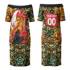 Personalized Perth Scorchers Cricket Couples Matching Puletasi and Hawaiian Shirt Hippie Psychedelic Pattern Vibrant Mandala Art Style