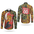 Personalized Perth Scorchers Cricket Couples Matching Short Sleeve Bodycon Dress and Long Sleeve Button Shirt Hippie Psychedelic Pattern Vibrant Mandala Art Style