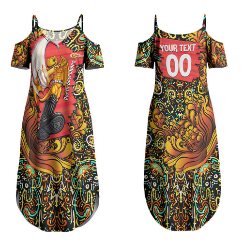 Personalized Perth Scorchers Cricket Couples Matching Summer Maxi Dress and Long Sleeve Button Shirt Hippie Psychedelic Pattern Vibrant Mandala Art Style