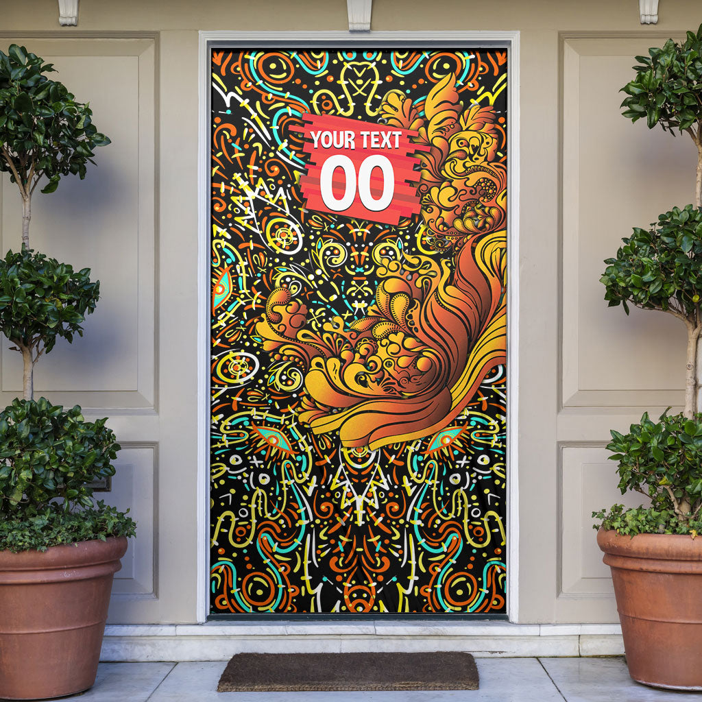 Personalized Perth Scorchers Cricket Door Cover Hippie Psychedelic Pattern Vibrant Mandala Art Style