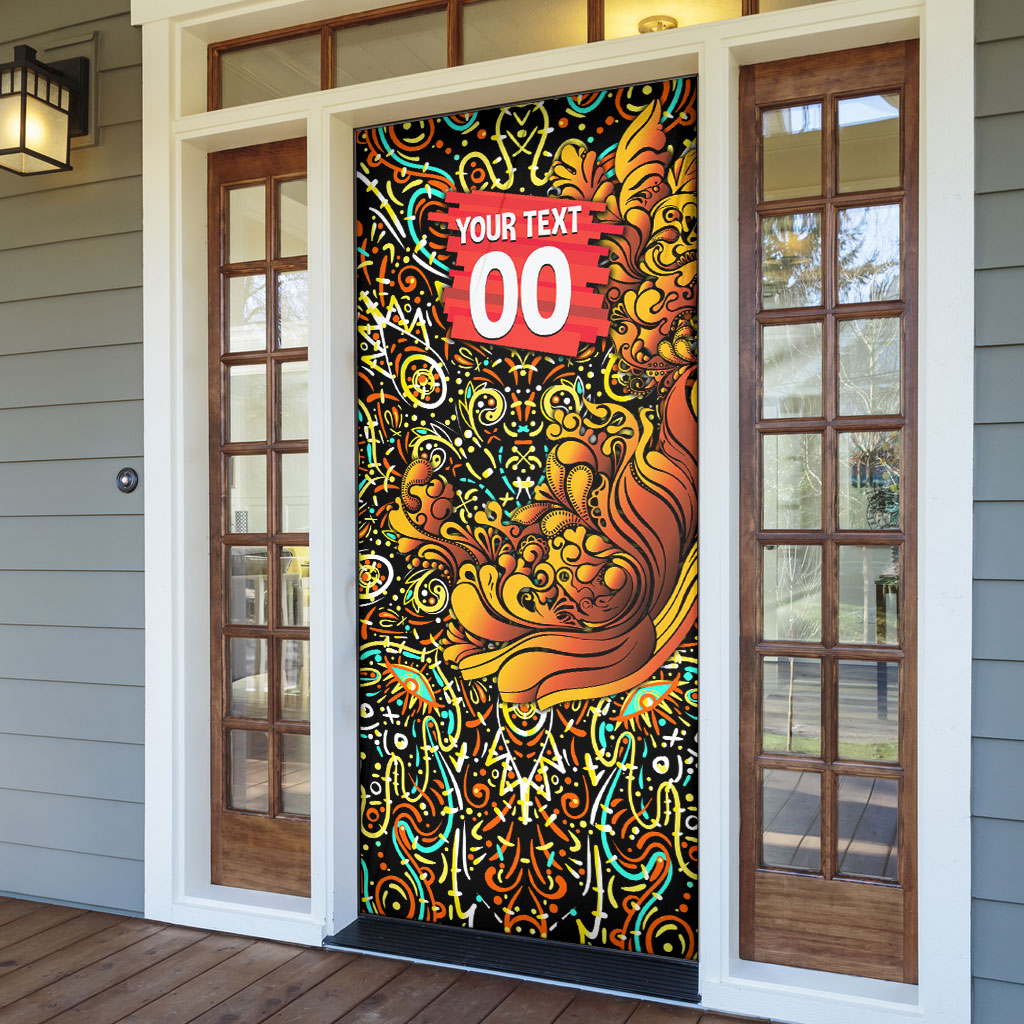 Personalized Perth Scorchers Cricket Door Cover Hippie Psychedelic Pattern Vibrant Mandala Art Style