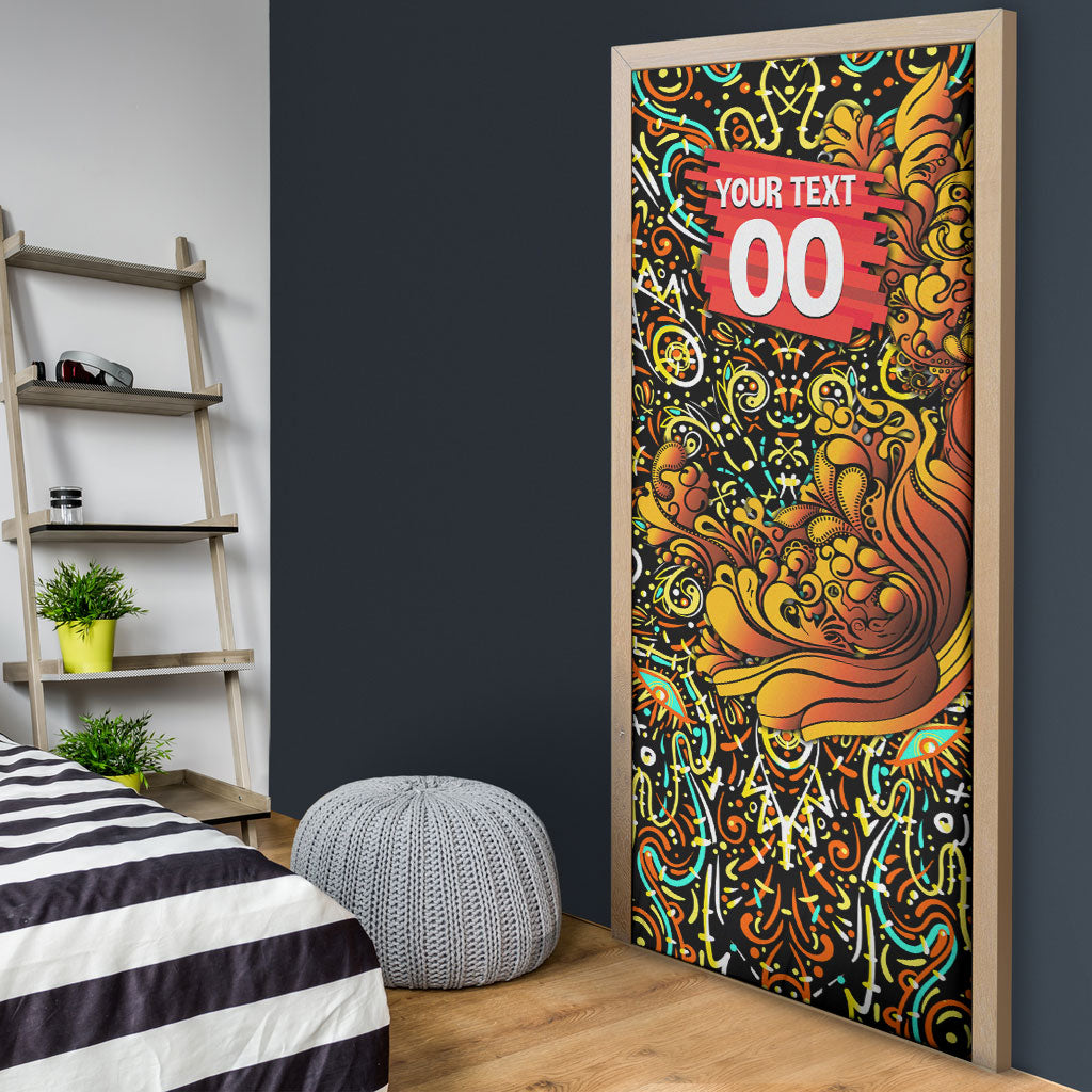 Personalized Perth Scorchers Cricket Door Cover Hippie Psychedelic Pattern Vibrant Mandala Art Style