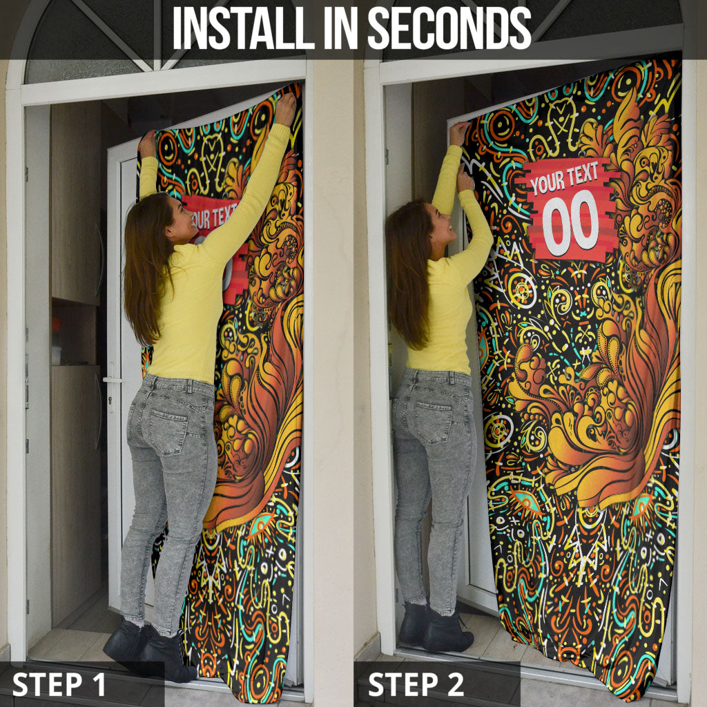 Personalized Perth Scorchers Cricket Door Cover Hippie Psychedelic Pattern Vibrant Mandala Art Style