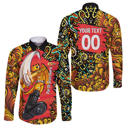 Personalized Perth Scorchers Cricket Family Matching Puletasi and Hawaiian Shirt Hippie Psychedelic Pattern Vibrant Mandala Art Style
