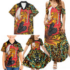 Personalized Perth Scorchers Cricket Family Matching Summer Maxi Dress and Hawaiian Shirt Hippie Psychedelic Pattern Vibrant Mandala Art Style