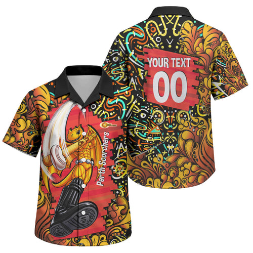 Personalized Perth Scorchers Cricket Family Matching Summer Maxi Dress and Hawaiian Shirt Hippie Psychedelic Pattern Vibrant Mandala Art Style