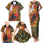Personalized Perth Scorchers Cricket Family Matching Tank Maxi Dress and Hawaiian Shirt Hippie Psychedelic Pattern Vibrant Mandala Art Style