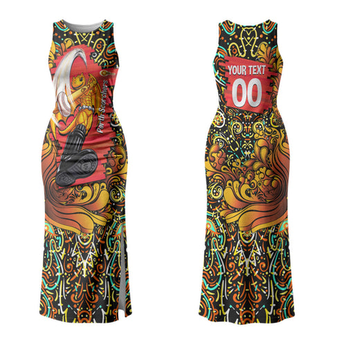 Personalized Perth Scorchers Cricket Family Matching Tank Maxi Dress and Hawaiian Shirt Hippie Psychedelic Pattern Vibrant Mandala Art Style