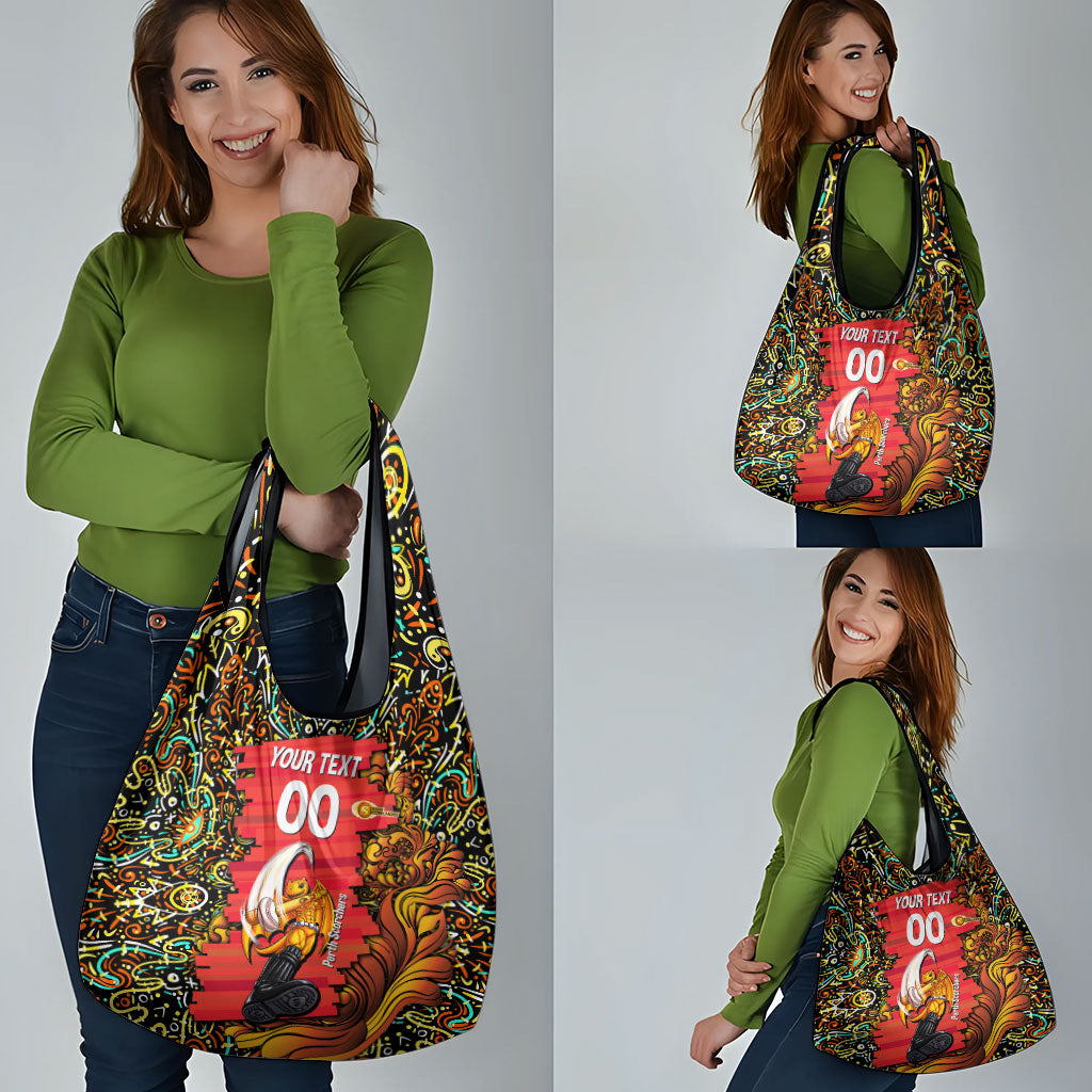 Personalized Perth Scorchers Cricket Grocery Bag Hippie Psychedelic Pattern Vibrant Mandala Art Style