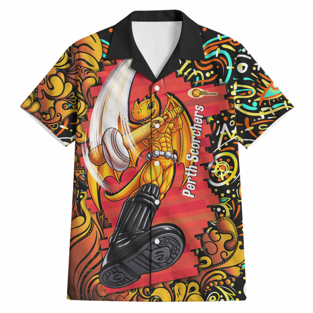 Personalized Perth Scorchers Cricket Hawaiian Shirt Hippie Psychedelic Pattern Vibrant Mandala Art Style