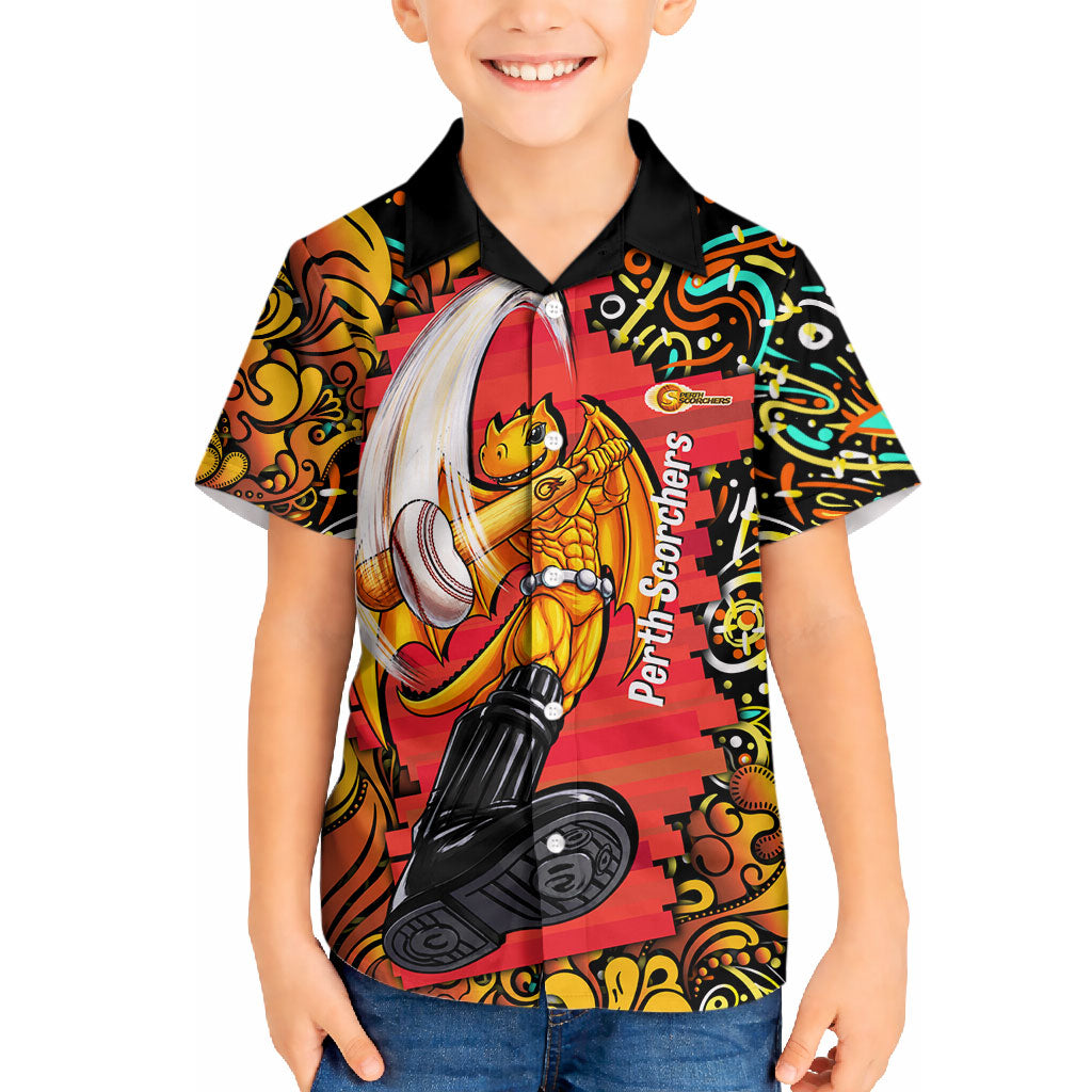 Personalized Perth Scorchers Cricket Hawaiian Shirt Hippie Psychedelic Pattern Vibrant Mandala Art Style