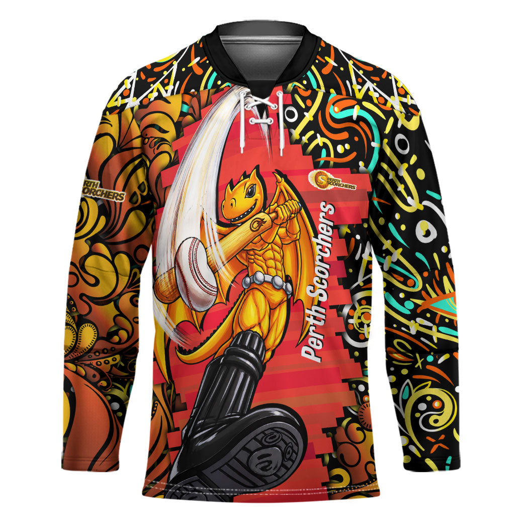 Personalized Perth Scorchers Cricket Hockey Jersey Hippie Psychedelic Pattern Vibrant Mandala Art Style