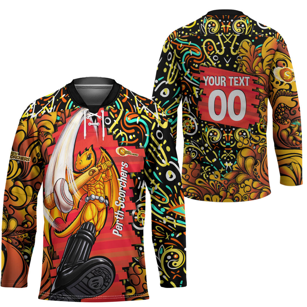 Personalized Perth Scorchers Cricket Hockey Jersey Hippie Psychedelic Pattern Vibrant Mandala Art Style